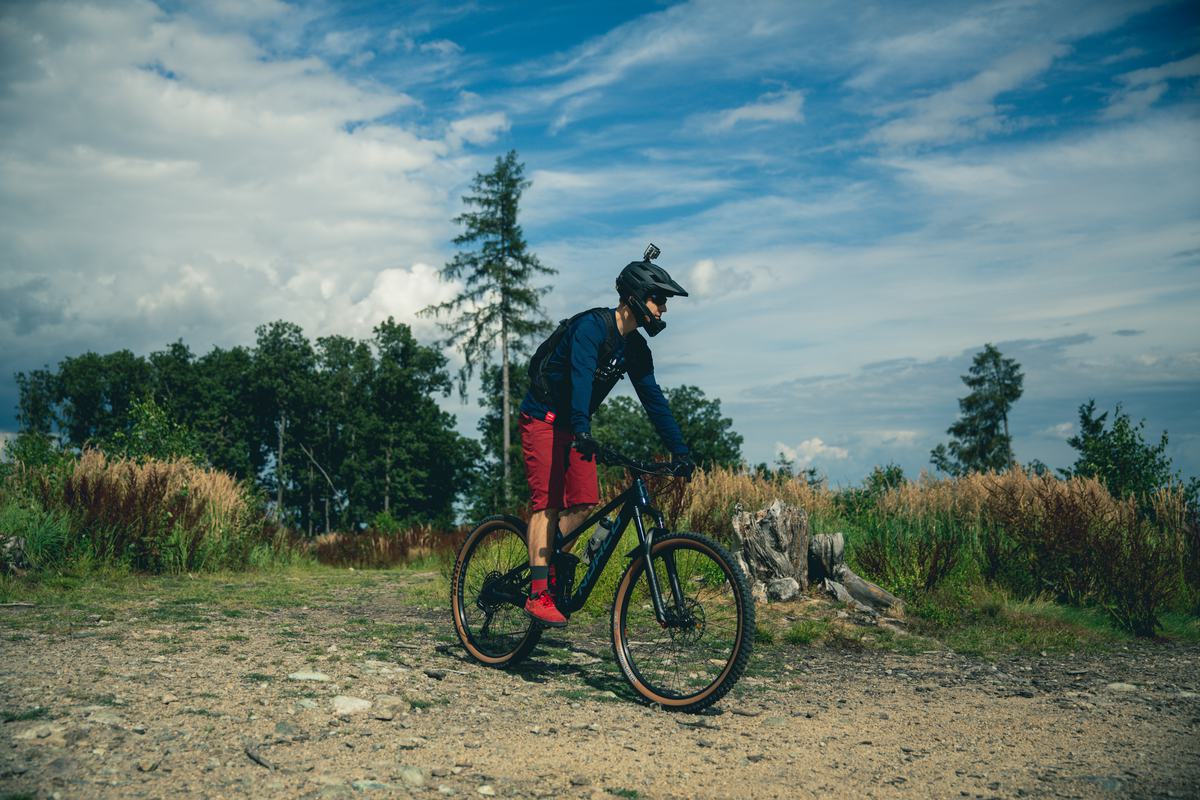 man on mountain bike