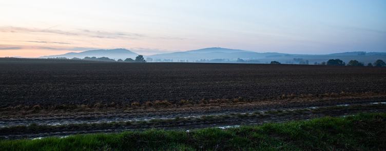 The Ślęża Massif in the Evening Time