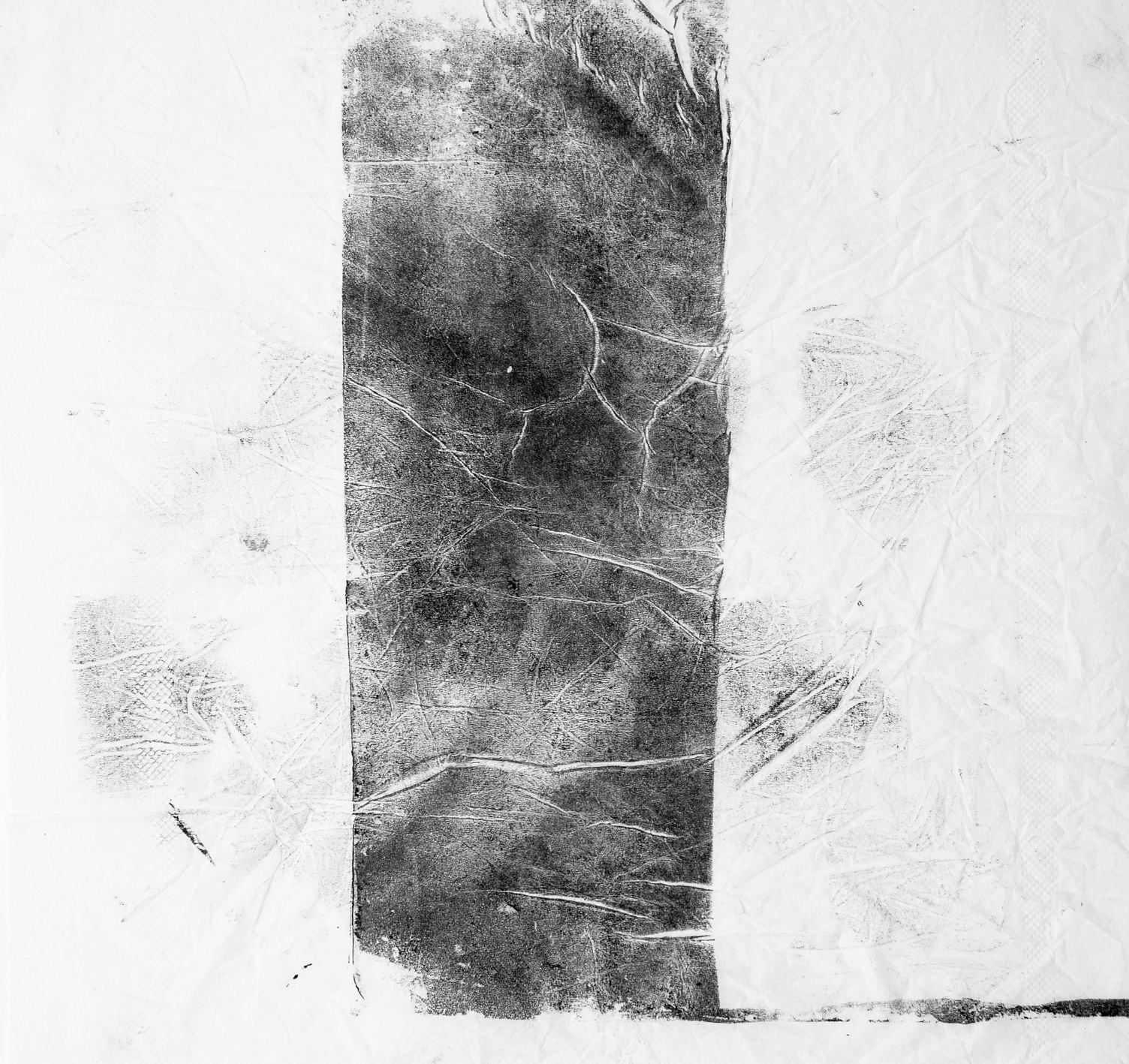 Abstract Black and White Monotype Texture